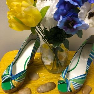 Nine West  “ChillPill” Multi Color Wedge Sandal